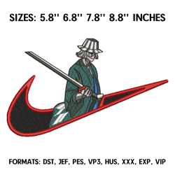 kisuke urahara embroidery design file, bleach anime embroidery design, machine embroidery, anime pes design brother