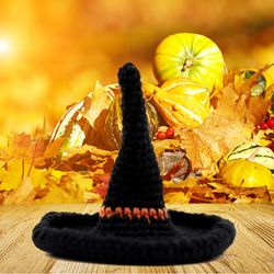 Halloween witch mini hat decor, wizard hat, black hat party accessory, hat outfit clothes good witch primitive Halloween