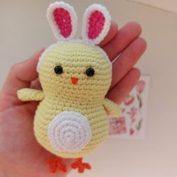 Crochet Easter chick, crochet animal toy, stuffed animal, Easter gift