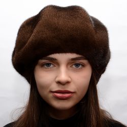 Womens Mink Berets. Real Fur Hat. Mink Hats. Fur Beret. Winter Berets. Women Berets. Ladies Fur Hats. Womens Fur Berets