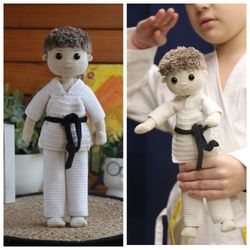 Crochet boy doll in karate Gi amigurumi pattern Eng PDF