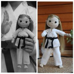 Doll in karate gi amigurumi PATTERN eng PDF