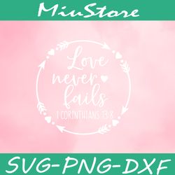 love never fails svg,png,dxf,cricut
