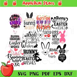 bunny kisses and easter wishes svg, easter day svg, easter gift svg, happy easter day svg, easter bunny gift, easter bun