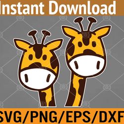 giraffe heads svg, eps, png, dxf, digital download