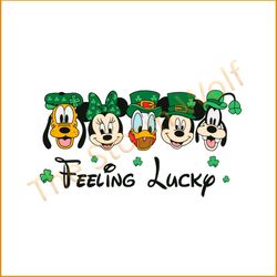 Feeling Lucky Irish Mickey And Friend Shamrock Svg Cutting Files