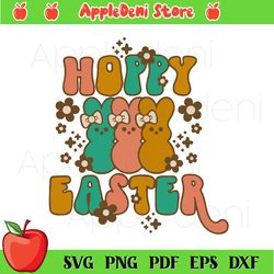happy easter hoppy bunny peeps svg, retro easter svg