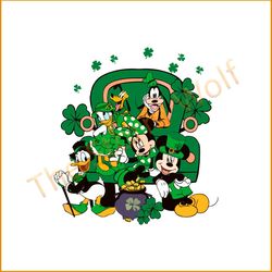 St Patricks Day Mickey And Friends Shamrock SVG Cutting Files