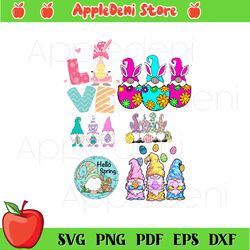 hello spring easter bundle svg, easter svg, gnome svg, easter eggs svg, hello spring svg, easter gnomes svg, happy easte