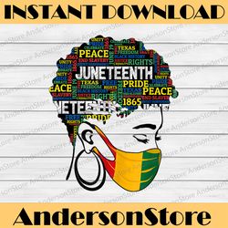 juneteenth is my independence day black queen face mask juneteenth, black history month, blm, freedom, black woman