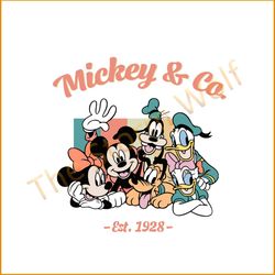 Vintage Mickey And Co est 1928 SVG Sublimation Files Silhouette