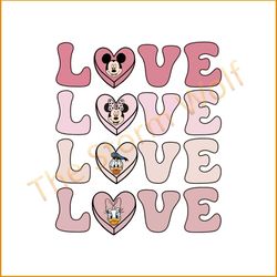 Mickey Minie Donal Love Disney Valetines Day SVG Cutting Files