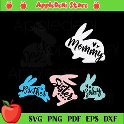 easter family bunny svg bundle, easter svg, mommy bunny svg, daddy bunny svg
