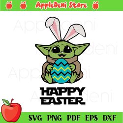 yoda happy easter svg png, baby yoda svg