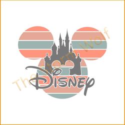 Vintage Mickey Ear Disney Castle Svg Graphic Designs Files