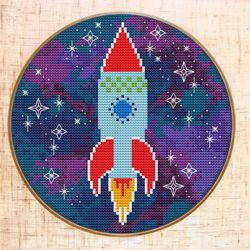 rocket cross stitch pattern space cross stitch baby boy cross stitch stars cross stitch cosmos nursery space themed