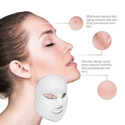7colors led facial mask anti acne wrinkle removal therapy skin rejuvenation skin care mask skin bright