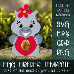 Hippo Chocolate Egg Holder Template SVG