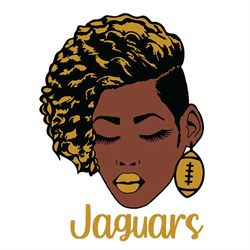 Black Woman Jaguars Svg, Jacksonville Jaguars Svg, NFL Svg, Cricut File, Clipart, Black Woman Svg, Sport Svg, Football S