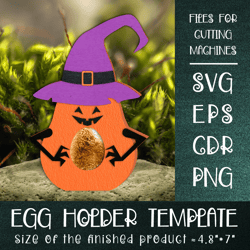 Halloween Pumpkin Egg Holder Template SVG