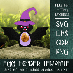 Halloween Bat Egg Holder Template SVG