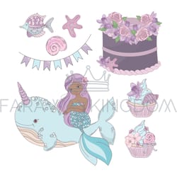 mermaid holiday underwater girl clip art vector illustration