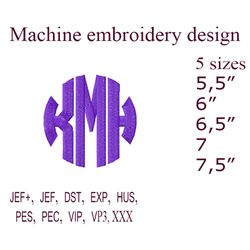 Circle Monogram Machine Embroidery design Letter  embroidery designs Initial Embroidery file 5 sizes