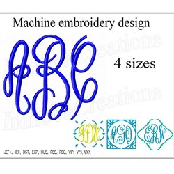 Monogram Embroidery design Letter Machine embroidery designs Initial Embroidery file
