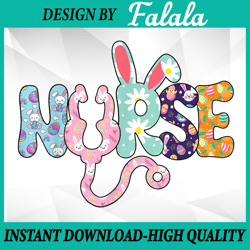 stethoscope scrub nurse life png, easter day cute bunny png, easter nurse, easter png, digital download