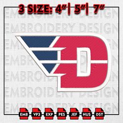 Dayton Flyers Embroidery files, NCAA D1 teams Embroidery Designs, Dayton, Machine Embroidery Pattern