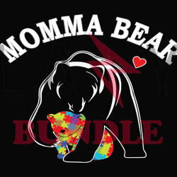 momma bear autism svg, autism puzzle piece logo svg , autism awareness svg file cut digital download