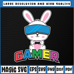 easter bunny gamer svg, rabbit easter day gaming boys girls kids svg, easter, sublimation download