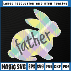 father bunny rabbit pastel plaid png, father easter png, easter png, easter, sublimation download