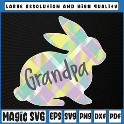 grandpa bunny rabbit pastel plaid png, grandfather easter png, easter png, easter, sublimation download