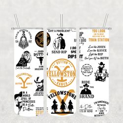yellowstone try me tumbler png, template sublimation designs download