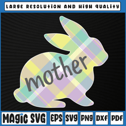 mother bunny rabbit pastel plaid png, mother easter png, easter png, easter, sublimation download