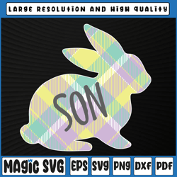 son bunny rabbit pastel plaid png, son easter png, easter png, easter, sublimation download