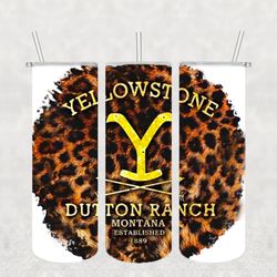 yellowstone leopard tumbler template sublimation designs download