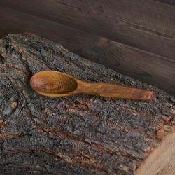 hand carved wooden spoon, cooking spoon unique spoon, bushcraft spoon, spoon for hiking