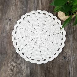 Set of 4 crochet PLACEMAT Crochet doily Knitted coaster Napkin Table decoration