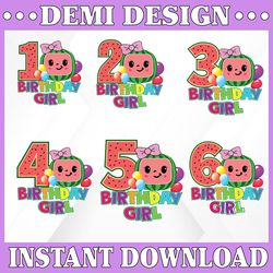 Cocomelon Birthday Girl Png, Cocomelon Age 1st 2nd 3rd 4th Png, Bundle Cocomelon Sublimation, Cocomelon Png
