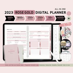 2023 Digital Planner Monthly, Weekly & Daily iPad planner for GoodNotes, Hyperlinked, Goodnotes Planner, iPad Planner,