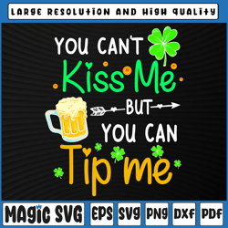 st patrick's day png, lucky shamrock bartender png, you can't kiss me, st patricks day, digital download