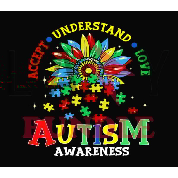 Accept Understand Love Autism Svg, Autism Puzzle Piece Logo - Inspire ...