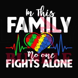 in this family no one fights autism svg, autism puzzle piece logo svg , autism awareness svg file cut digital download