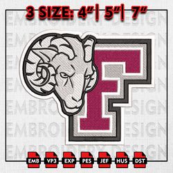 Fordham Rams Embroidery files, NCAA D1 teams Embroidery Designs, Fordham, Machine Embroidery Pattern