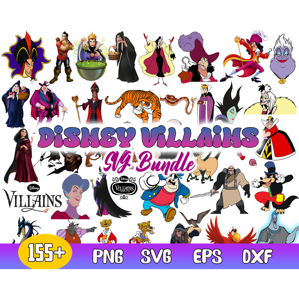 Disney Villains Bundle Svg, Villains Svg, Maleficent Svg, Disney Svg, Instant Dowload .jpg