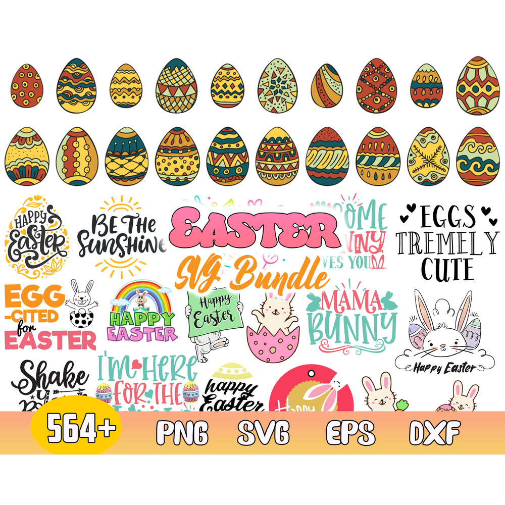 Easter Bundle Svg, Happy Easter Svg, Easter Quotes, Easter Egg Svg, Cut Files for Cricut.jpg