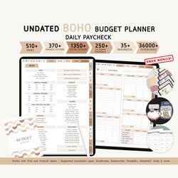 Digital Budget Planner,  Paycheck Budget Planner, Daily Paycheck, Financial Planner, Budget Planner, GoodNotes iPad