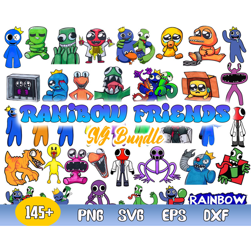 Rainbow Friends Bundle Svg, Rainbow Friends Svg, Rainbow Friends Clipart, Rainbow Friends Cut File.jpg